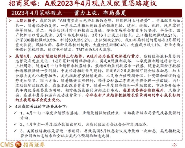 【招商策略】蓄力上攻，布局盛夏——A股2023年4月观点及配置建议