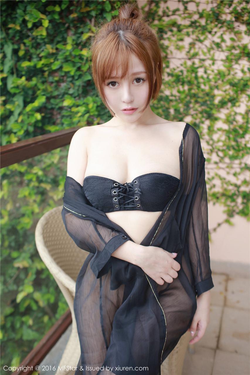 MFStar模范学院艾莉黑色透明制服酥胸美臀