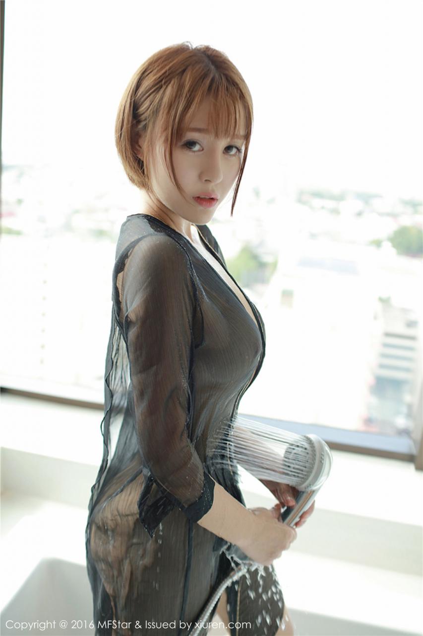 MFStar模范学院艾莉黑色透明制服酥胸美臀