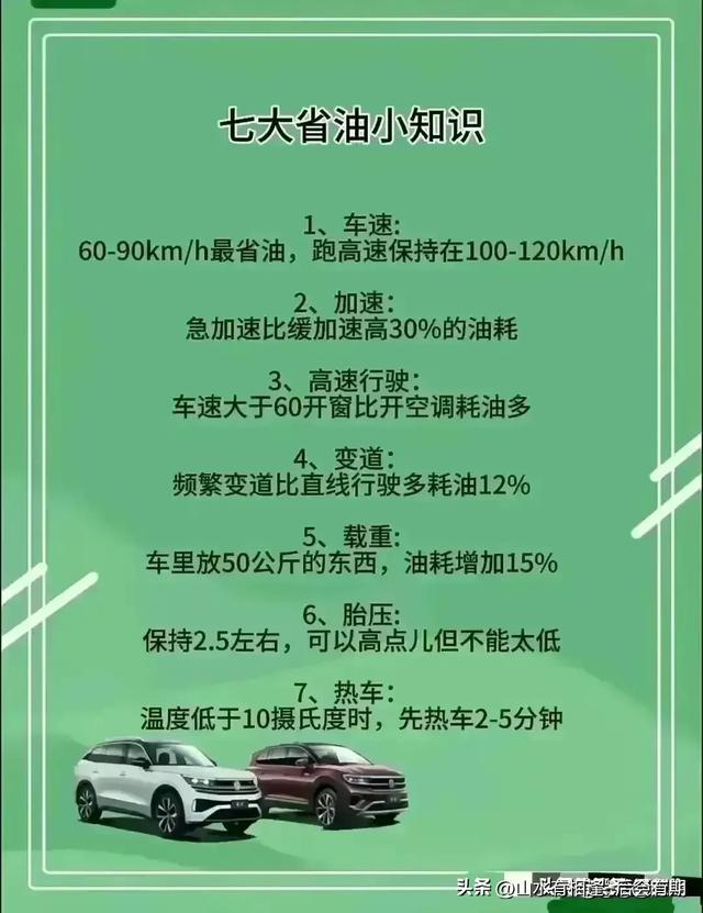 不同排量汽车油耗标准，终于整理出来了，收藏起来看看