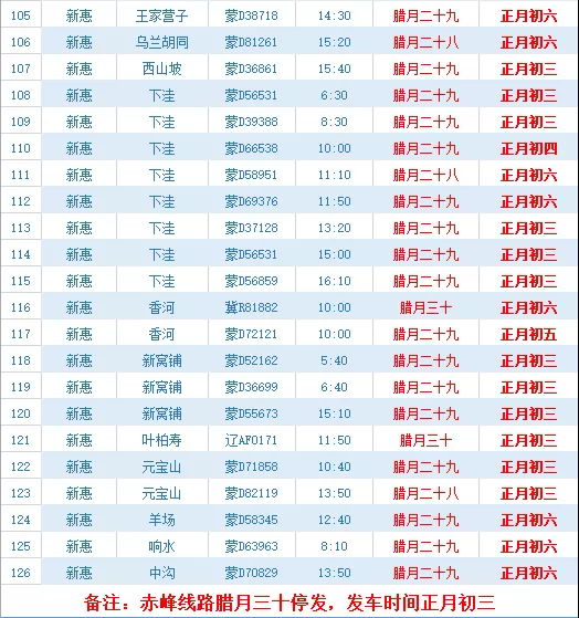 敖汉汽车站春节停运、发车时间公布！