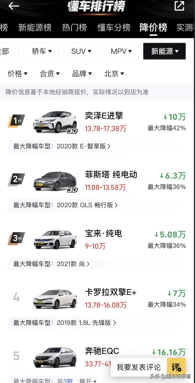 调查｜最高优惠15万！45款合资新能源车“清仓大甩卖”？